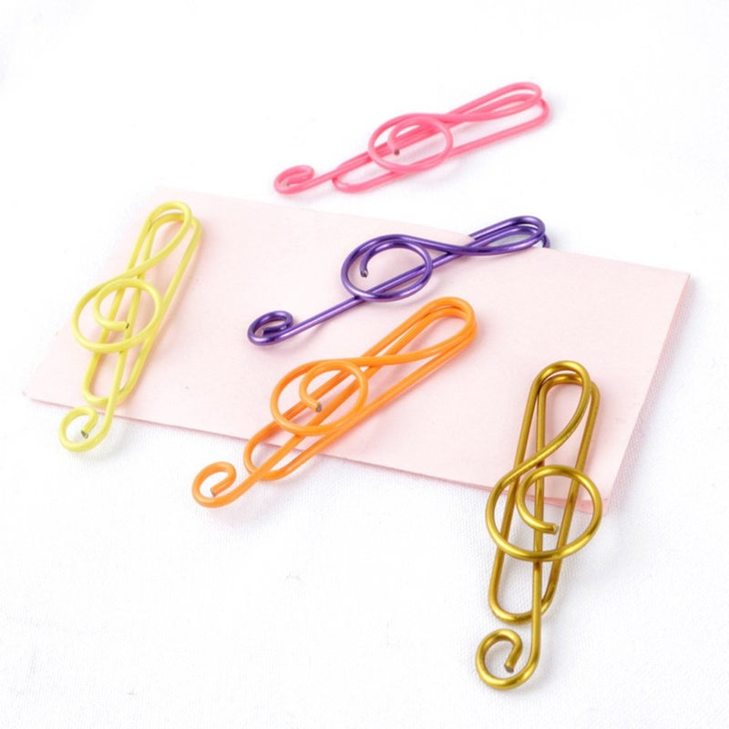 Hdtyyln Paper Clips Hdtyyln 20Pcs Metal Creative Musical Notes Style Cute Paper Clips Assorted Metal Paper Clips Musical Notes Clips Music Office Accessories for Desk Bookmark Office School Notebook Colors - Image 5